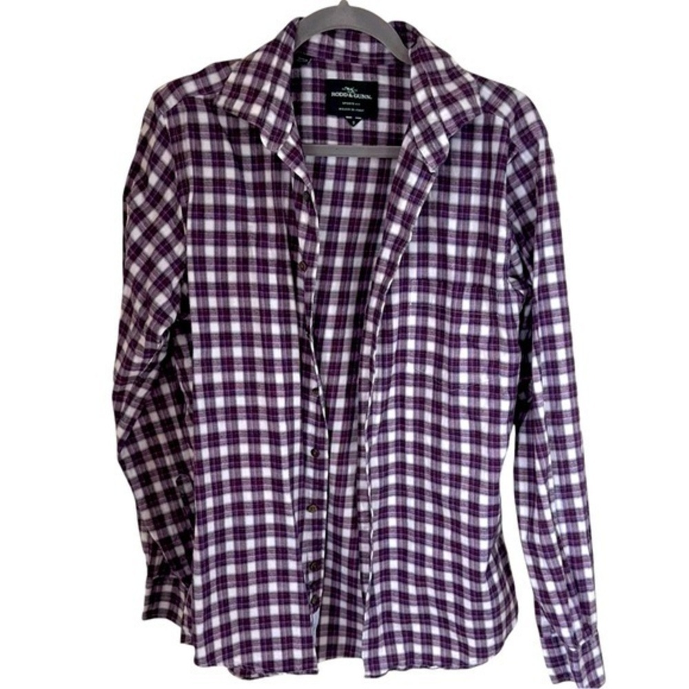 Rodd & Gunn ✘ Men’s Plaid Sports Fit Button Down Shirt, Purple, Italy, S